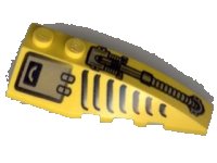 LEGO part Wedge 6 x 2 Right with Hose, Grille and Hatch Pattern 41747pb007