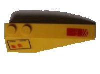 LEGO part Wedge 6 x 2 Right with Panel and Red Arrow with 'EJECT' Pattern (Stickers) - Set 7712 41747pb047