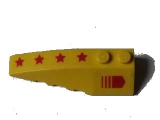 LEGO onderdeel Wedge 6 x 2 Left with Red Arrow and 4 Red Stars Pattern (Stickers) - Set 7712 (41748pb048)