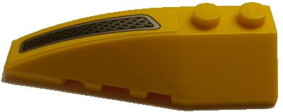 LEGO onderdeel Wedge 6 x 2 Left with Engine Vent Hole Pattern (Sticker) - Set 8166 (41748pb069)