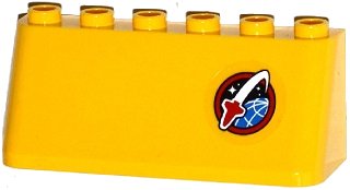 LEGO part Windscreen 2 x 6 x 2 with Space Shuttle Logo Pattern (Sticker) - Set 60080 (4176pb32)