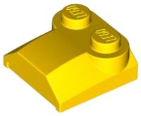 LEGO part Slope, Curved 2 x 2 x 2/3 with 2 Studs and Curved Sides, Lip End 41855