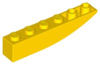 LEGO part Slope, Curved 6 x 1 Inverted 42023