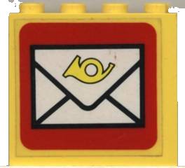 LEGO part Panel 1 x 4 x 3 with Mail Envelope Pattern (Sticker) - Set 6651 (4215pb020)
