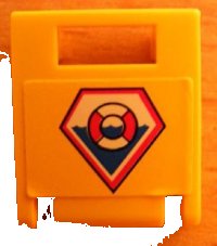 LEGO part Container, Box 2 x 2 x 2 Door with Slot with Coast Guard Logo Pattern (Sticker) - Set 7044 4346pb21