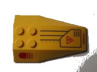 LEGO part Wedge 6 x 4 Triple Curved with Red Arrow, Electricity Danger Sign and 'POWER' Pattern (Stickers) - Set 7712 43712pb032