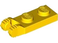 Hinge Plate 1 x 2 Locking with 2 Fingers on End (Undetermined Type) en jaune, numéro de pièce LEGO 44302
