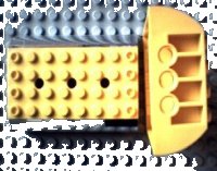 LEGO part Slope, Curved 6 x 8 x 2 Double with Chrome Silver Sides Pattern 45411pb01