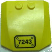 LEGO part Wedge 4 x 4 x 2/3 Triple Curved with Number 7243 in Black Border Pattern (Sticker) - Set 7243 45677pb019