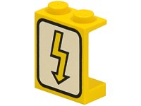 LEGO part Panel 1 x 2 x 2 - Solid Studs with Utility Arrow Pattern 4864ap03