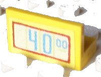 LEGO part Panel 1 x 2 x 1 with '40.00' Digital Display Pattern (Sticker) - Set 3118 4865pb019