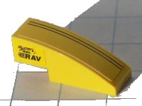 LEGO part Slope, Curved 3 x 1 with Black Lines, 'Super Fast' and 'eRAV' Pattern Model Right Side (Stickers) - Set 8122 50950pb012R