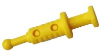 Minifigure, Utensil Syringe with 2 Hollows in yellow, LEGO part number 53020