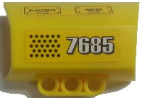 LEGO part Technic, Panel Engine Block Half / Side Intake with White '7685', Black 'ELECTRICS', 'WATER', and Hexagons Pattern (Sticker) - Set 7685 61069pb006R