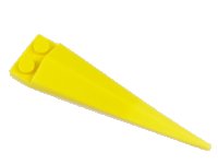 LEGO part Plate, Modified 1 x 2 with Angular Extension with Molded Flexible Yellow Tip Pattern 61406pb01