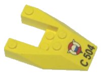 LEGO part Wedge 6 x 4 Cutout without Stud Notches with 'C 504' Pattern 6153apb04
