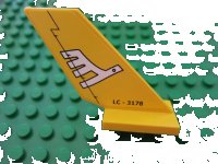 LEGO part Tail Shuttle with White Airline Bird and 'LC - 3178' Pattern on Both Sides (Stickers) - Set 3178 6239pb032