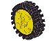 Wheel FreeStyle with Technic Pin Hole with Black Tire 24mm D. x 8mm Offset Tread - Interior Ridges (6248 / 3483) in giallo, numero pezzo LEGO 6248c01