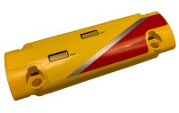 LEGO part Technic, Panel Curved 11 x 3 with Silver Stripe, Red Marking, Handles and 'STEP' Pattern Model Left Side (Sticker) - Set 9396 62531pb036L