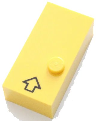 LEGO onderdeel Brick, Braille 2 x 4 with 1 Stud with Black Arrow / Capital Prefix Pattern (dots-6 ⠠) (English) (65557pb01)