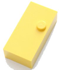 LEGO onderdeel Brick, Braille 2 x 4 with 1 Stud (dots-5 ⠐) 65559