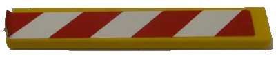 LEGO part Tile 1 x 6 with Red and White Danger Stripes Pattern Model Left Side (Sticker) - Set 42009 (6636pb230L)