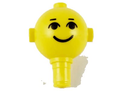 LEGO part Homemaker Figure / Maxifigure Head with Black Eyes, Eyebrows, and Smile Pattern (685px4)