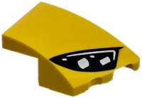 LEGO part Wedge 3 x 2 Right No Studs with Black Mercedes-AMG Car Headlight, White Stripes and 2 Silver Bulbs Pattern 80178pb009