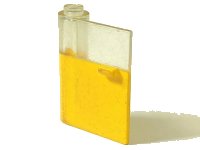 Door 1 x 3 x 3 Left with Horizontal Handle with Molded Trans-Clear Window Pattern in gelb, LEGO Teilenummer 801apb00