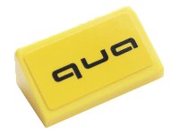 LEGO part Slope 30 1 x 2 x 2/3 with Black 'qua' Pattern (Sticker) - Set 76897 85984pb298
