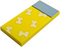 LEGO part Tile 2 x 4 with Blanket with 6 White Dog Bones, Bright Light Blue Bedsheet Pattern 87079pb1536