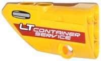LEGO part Technic, Panel Fairing # 1 Small Smooth Short, Side A with 'LT CONTAINER SERVICE' and Door Handle Pattern (Sticker) - Set 42024 87080pb017