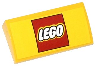 LEGO part Slope, Curved 2 x 4 x 2/3 with Bottom Tubes with Lego Logo Pattern (Sticker) - Set 60050 (88930pb045)