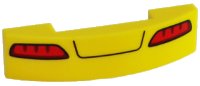 LEGO part Slope, Curved 4 x 1 x 2/3 Double with Red Taillights and Black Line Pattern 93273pb067