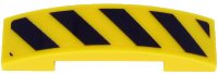 LEGO part Slope, Curved 4 x 1 x 2/3 Double with Black Danger Stripes on Transparent Background Pattern (Sticker) - Set 60265 93273pb127