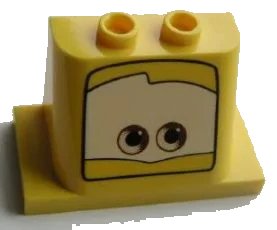 LEGO part Windscreen 2 x 3 x 2 with 2 x 4 Base with Eyes on White Background Pattern 3 (93598pb02)