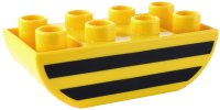 LEGO part Duplo, Brick 2 x 4 Slope Curved Inverted Double with 2 Black Stripes Pattern 98224pb013