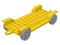 Fabuland Car Chassis 6 x 12 with Hitch in giallo, numero pezzo LEGO x852c01