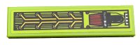 LEGO part Tile 1 x 4 with Engine on Lime Background Pattern (Sticker) - Set 42072 2431pb0598