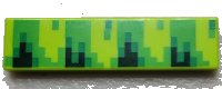 LEGO part Tile 1 x 4 with Pixelated Bright Green, Dark Green, and Green Pattern (Sonic Grass) 2431pb0755