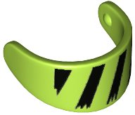 LEGO part Minifigure, Visor Standard with Black Diagonal Stripes Pattern 2447pb04