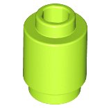 Stein, rund 1 x 1 in limette, LEGO Teilenummer 3062