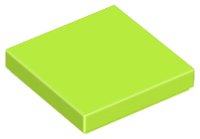 Piastrella 2 x 2 in lime, numero pezzo LEGO 3068