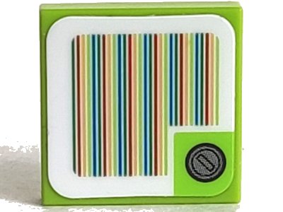LEGO part Tile 2 x 2 with Super Mario Scanner Code Red Coin Block, Square Corner Pattern (Sticker) - Set 71382 (3068pb1486)