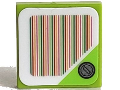 LEGO part Tile 2 x 2 with Super Mario Scanner Code Red Coin Block, Triangle Corner Pattern (Sticker) - Set 71382 (3068pb1487)
