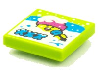 LEGO part Azulejo 2 x 2 with BeatBit Album Cover - Singer in Deep Snow Pattern 3068pb1537