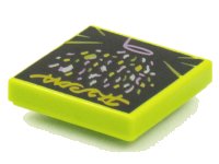 LEGO part Tile 2 x 2 with BeatBit Album Cover - Cone of Pastel Confetti Pattern 3068pb1552