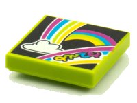 LEGO onderdeel Tegel 2 x 2 met BeatBit Album Cover - Rainbows and Cloud Patroon 3068pb1590