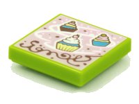 LEGO part Tile 2 x 2 with BeatBit Album Cover - Cupcakes Pattern 3068pb1618