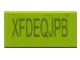 Fliese 1 x 2 mit 'XFxxxxxx' Exo-Code-Muster in limette, LEGO Teilenummer 3069pb0078